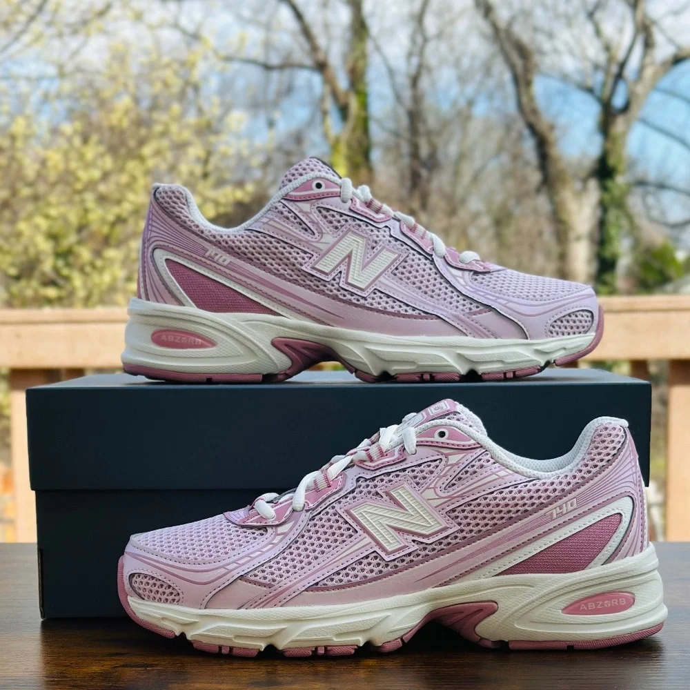 New Balance Pink and White Women's Sneakers - Picture 1 of 9